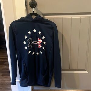 Under Armour Dark Blue Hoodie with Patriotic Logo